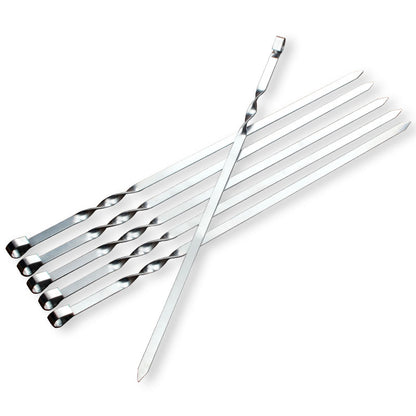Stainless Steel BBQ Skewers Set of 6, 45cm by HitMyNeed