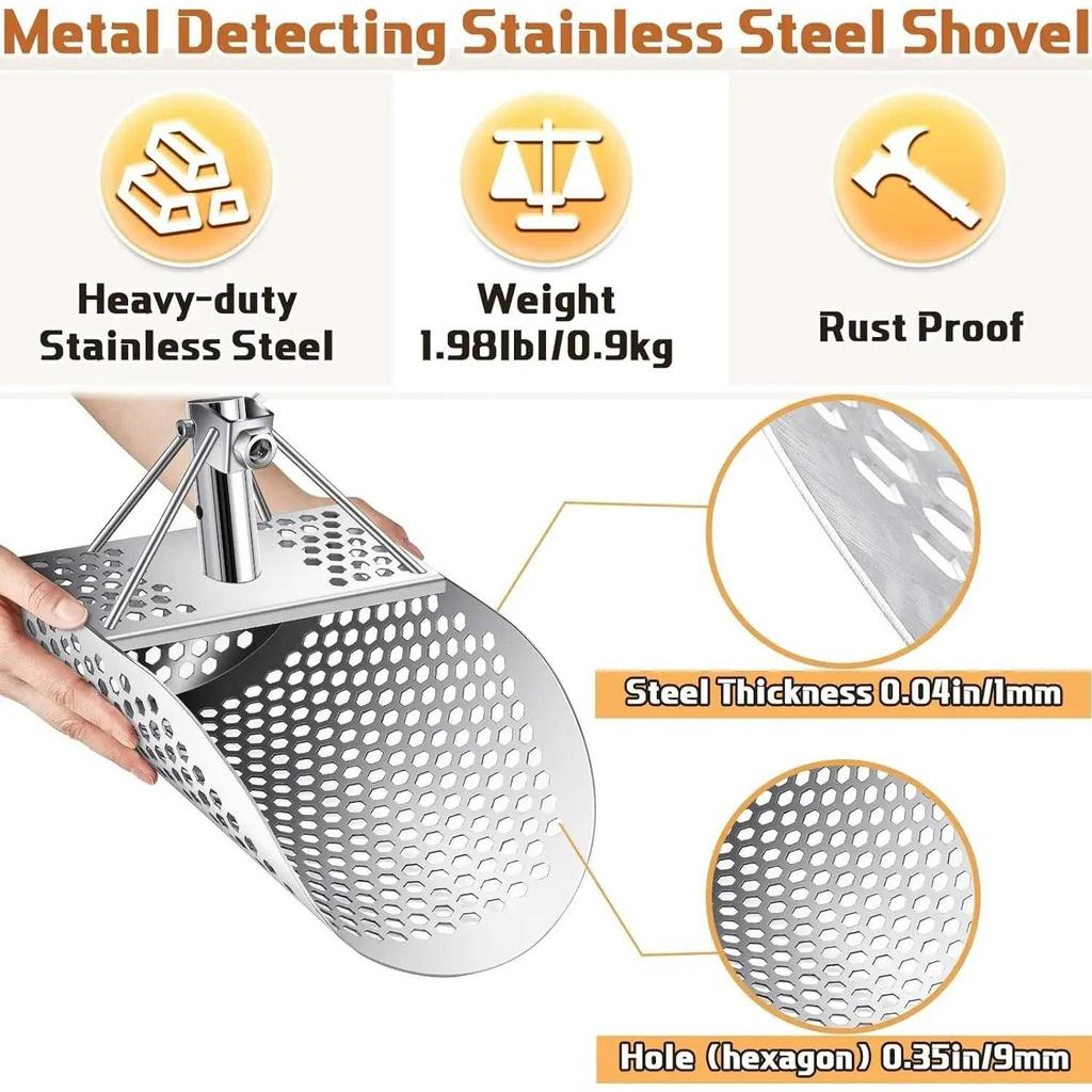 Stainless Steel Beach Sand Scoop for Metal Detecting by HitMyNeed