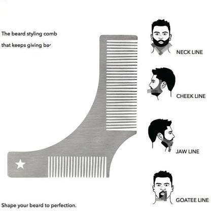 Stainless Steel Beard Comb Shaper Template by HitMyNeed