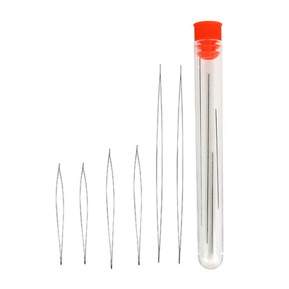Stainless Steel Big Eye Beading Needles, 6 Pack by HitMyNeed