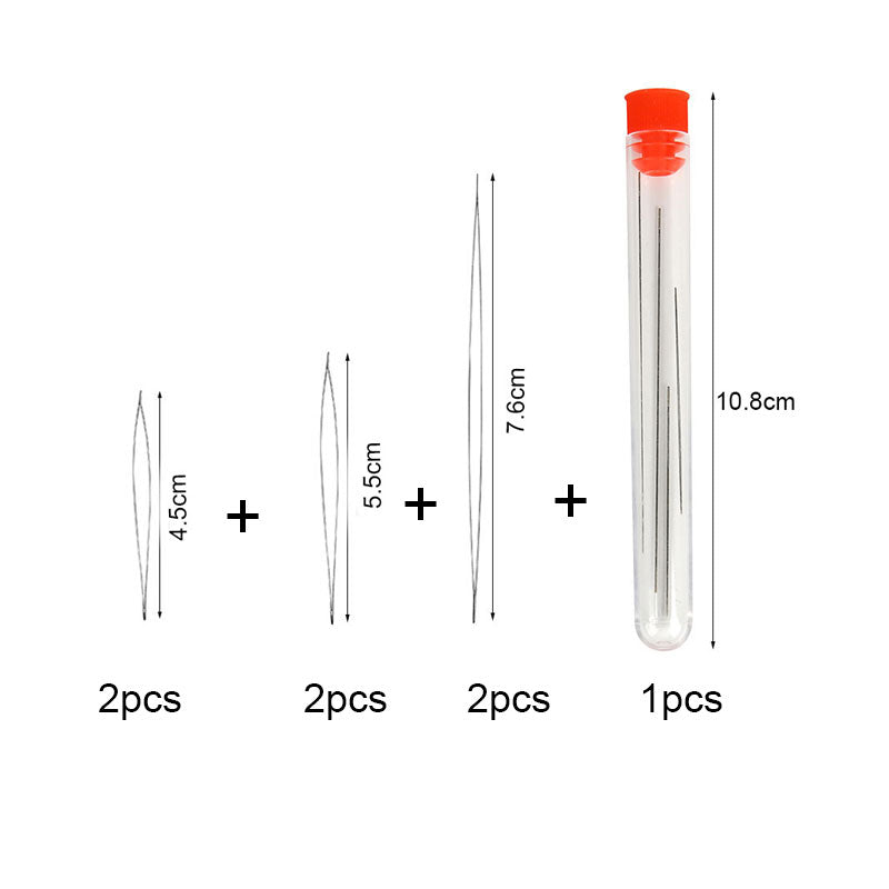 Stainless Steel Big Eye Beading Needles, 6 Pack by HitMyNeed