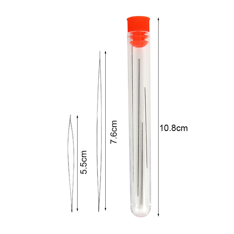 Stainless Steel Big Eye Beading Needles, 6 Pack by HitMyNeed