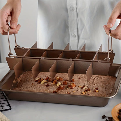 Stainless Steel Brownie Pan with Dividers, Non-Stick by HitMyNeed