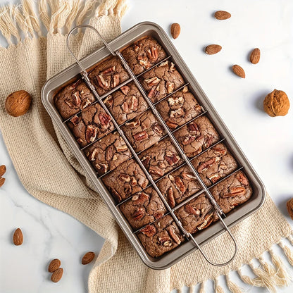 Stainless Steel Brownie Pan with Dividers, Non-Stick by HitMyNeed