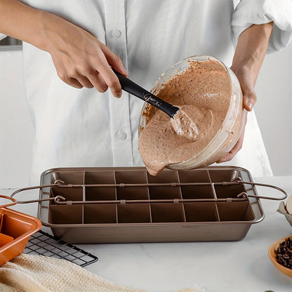Stainless Steel Brownie Pan with Dividers, Non-Stick by HitMyNeed