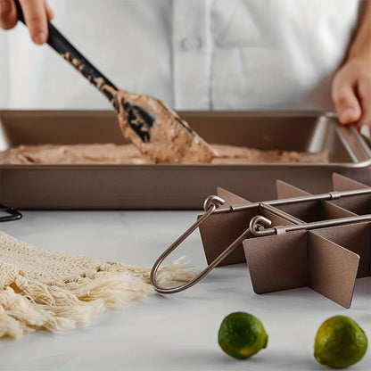 Stainless Steel Brownie Pan with Dividers, Non-Stick by HitMyNeed