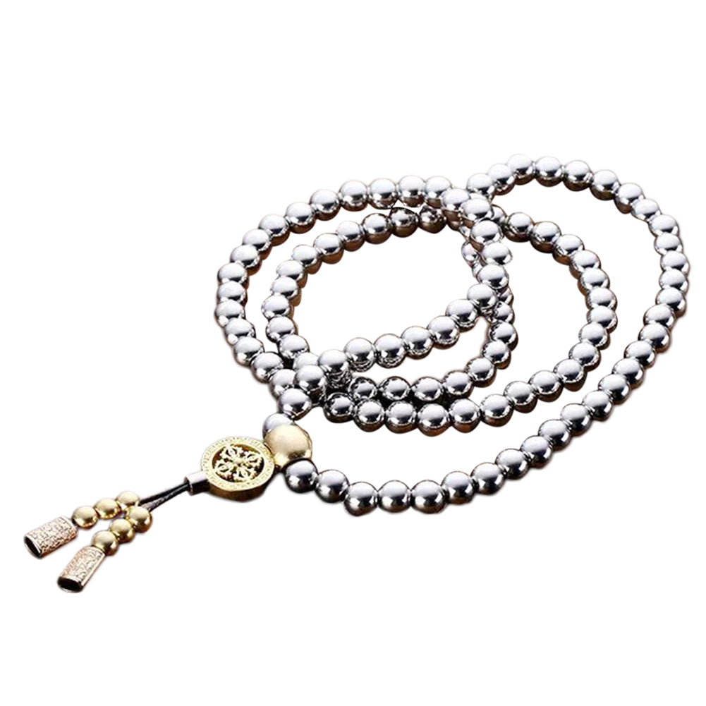 Stainless Steel Buddha Bead Necklace & Self-Defense Whip by HitMyNeed