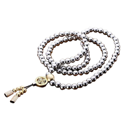 Stainless Steel Buddha Bead Necklace & Self-Defense Whip by HitMyNeed