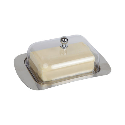 Stainless Steel Butter Dish with Acrylic Lid by HitMyNeed