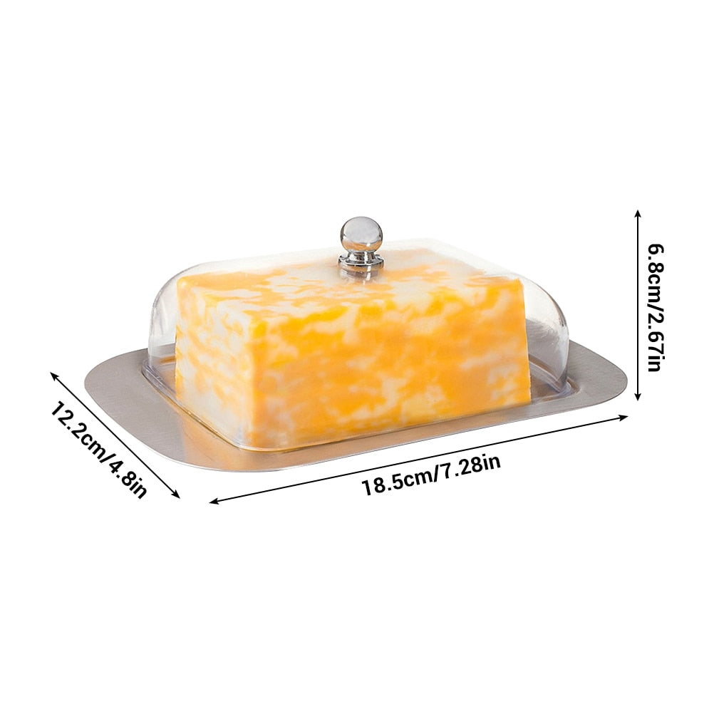 Stainless Steel Butter Dish with Acrylic Lid by HitMyNeed