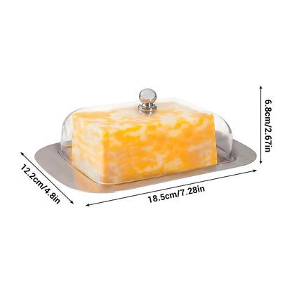 Stainless Steel Butter Dish with Acrylic Lid by HitMyNeed
