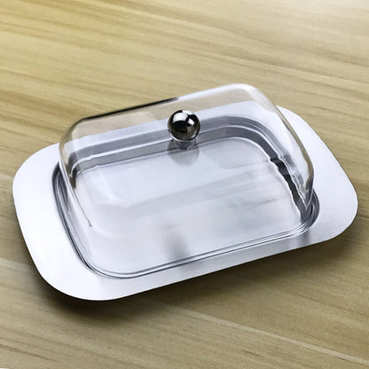 Stainless Steel Butter Tray with Clear Lid by HitMyNeed