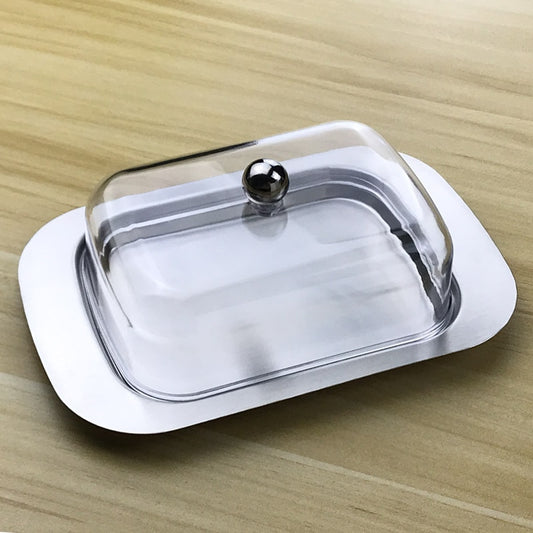 Stainless Steel Butter Tray with Clear Lid by HitMyNeed
