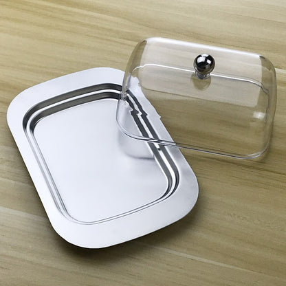 Stainless Steel Butter Tray with Clear Lid by HitMyNeed