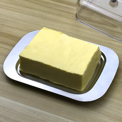 Stainless Steel Butter Tray with Clear Lid by HitMyNeed