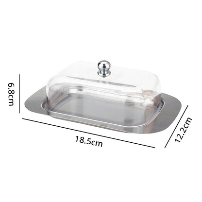 Stainless Steel Butter Tray with Clear Lid by HitMyNeed