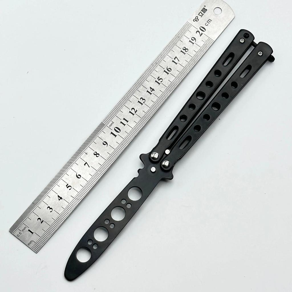 Stainless Steel Butterfly Knife Trainer Balisong black by HitMyNeed