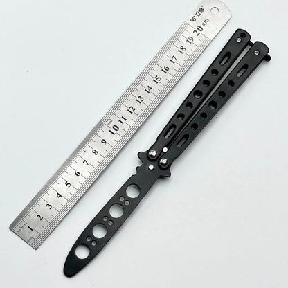 Stainless Steel Butterfly Knife Trainer Balisong black by HitMyNeed