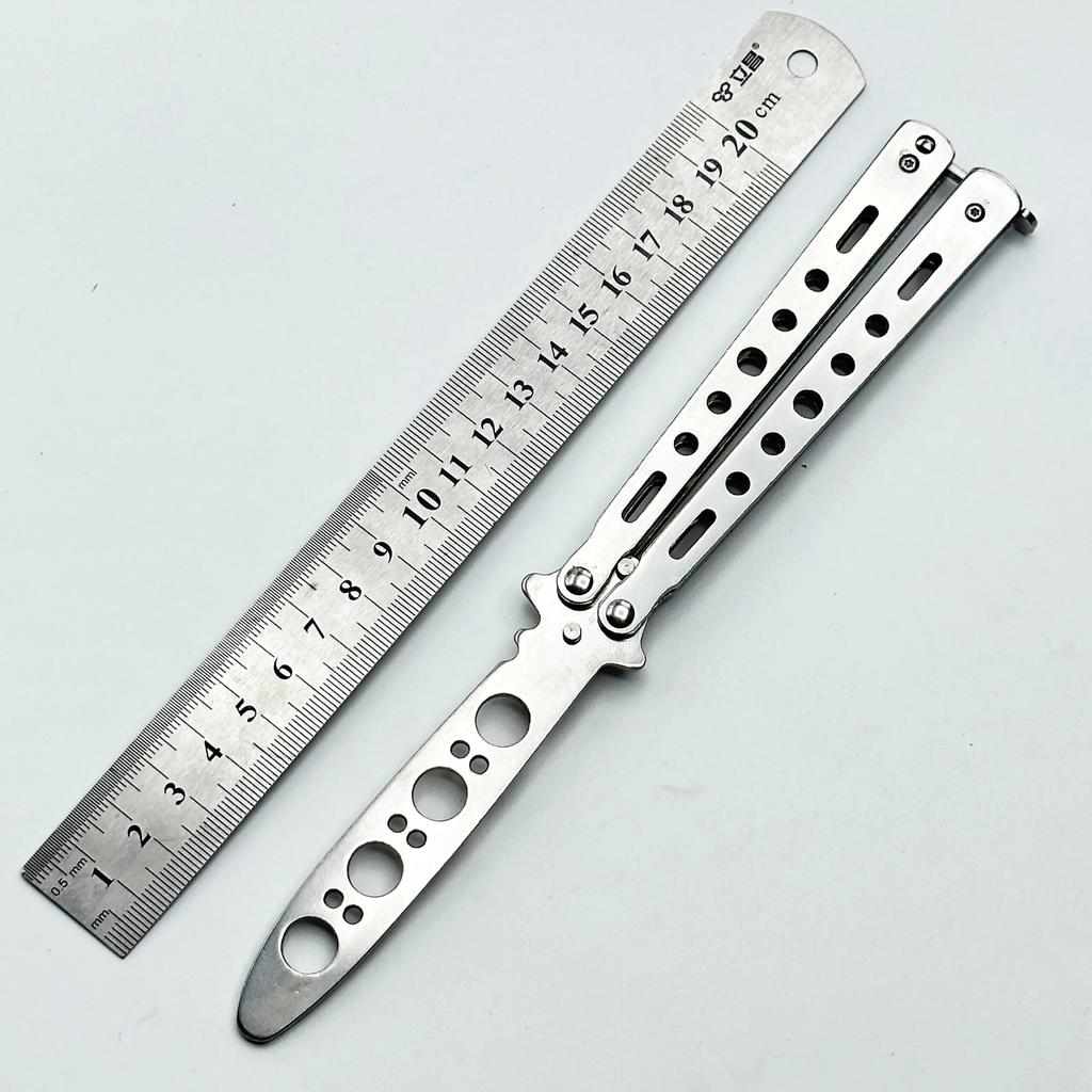 Stainless Steel Butterfly Knife Trainer Balisong white by HitMyNeed