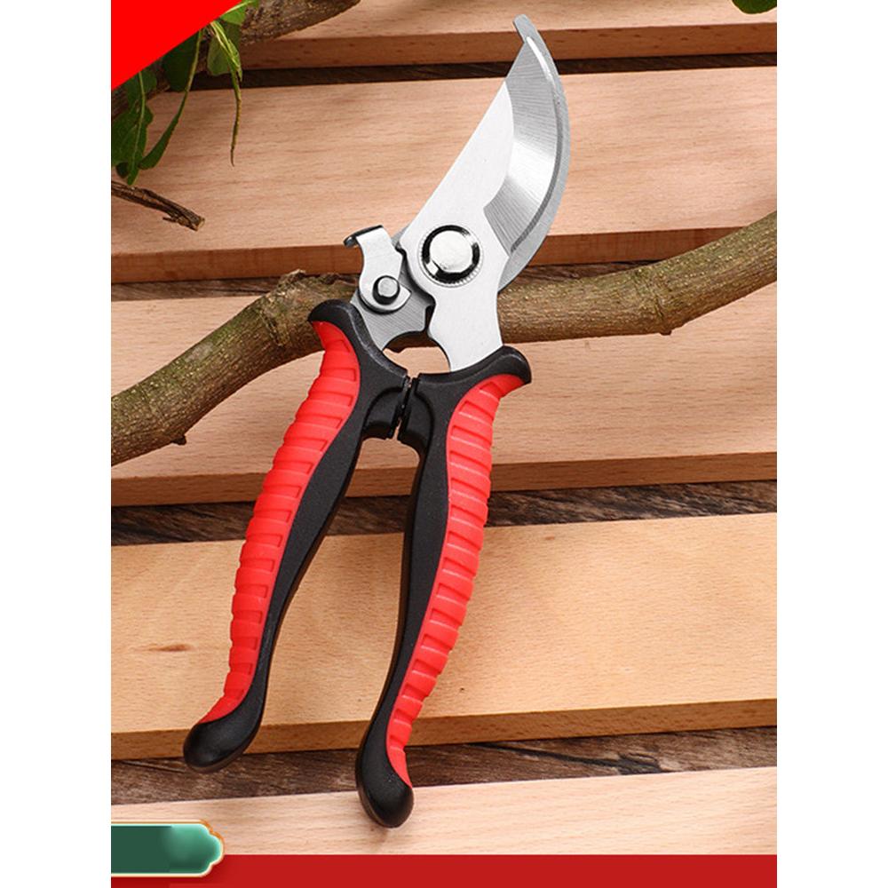 Stainless Steel Bypass Pruning Shears 19cm red-black by HitMyNeed