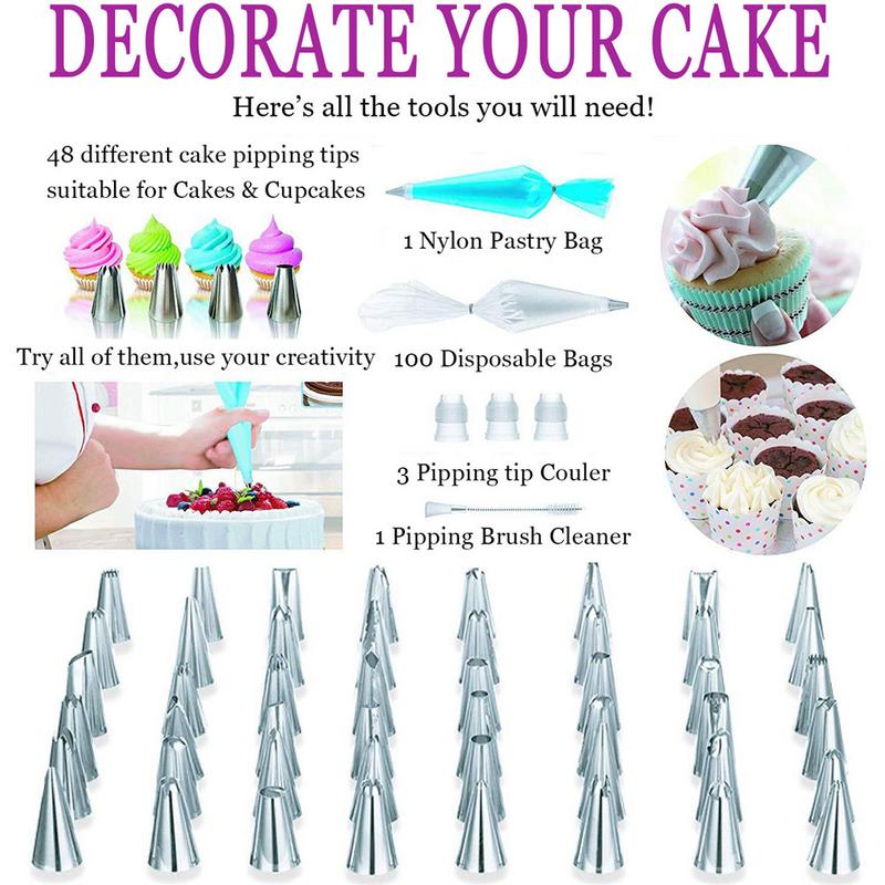 Stainless Steel Cake Decorating Kit Pastry Set by HitMyNeed