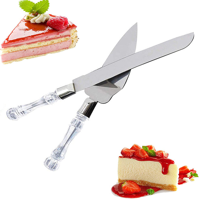 Stainless Steel Cake Knife and Server Set (2 Pcs) by HitMyNeed