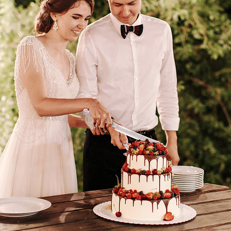 Stainless Steel Cake Knife and Server Set (2 Pcs) by HitMyNeed