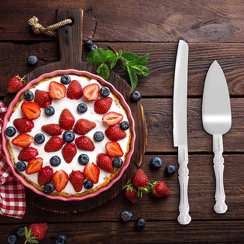 Stainless Steel Cake Knife and Server Set (2 Pcs) by HitMyNeed