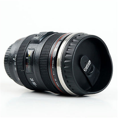 Stainless Steel Camera Lens Cup with Lid 400ml by HitMyNeed