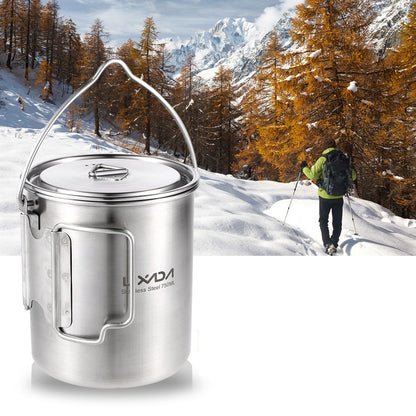 Stainless Steel Camping Mug and Cooking Pot 750ml by HitMyNeed