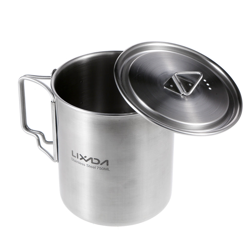 Stainless Steel Camping Mug and Cooking Pot 750ml by HitMyNeed
