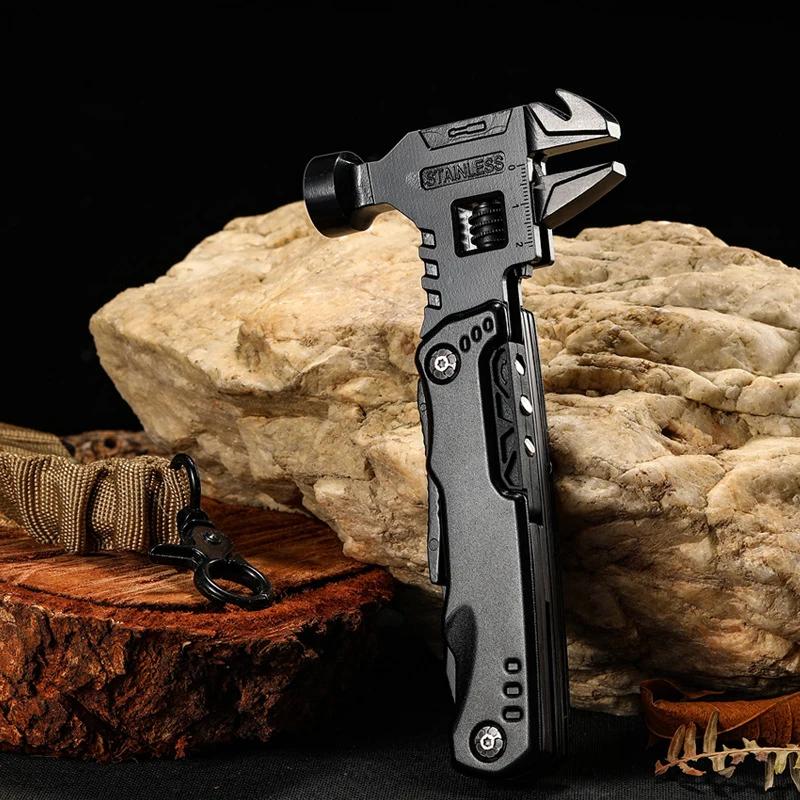 Stainless Steel Camping Multi-Tool with Hammer & Pliers by HitMyNeed