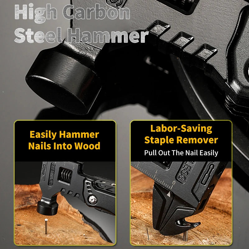 Stainless Steel Camping Multi-Tool with Hammer & Pliers by HitMyNeed
