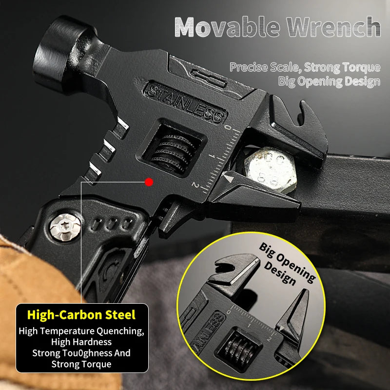 Stainless Steel Camping Multi-Tool with Hammer & Pliers by HitMyNeed