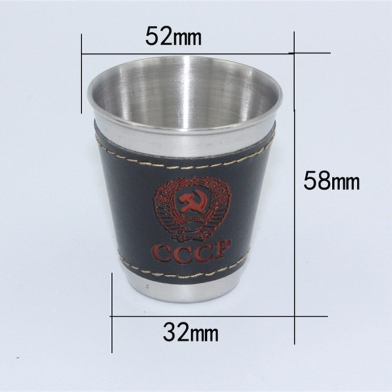 Stainless Steel Camping Shot Glass Set with Pouch by HitMyNeed
