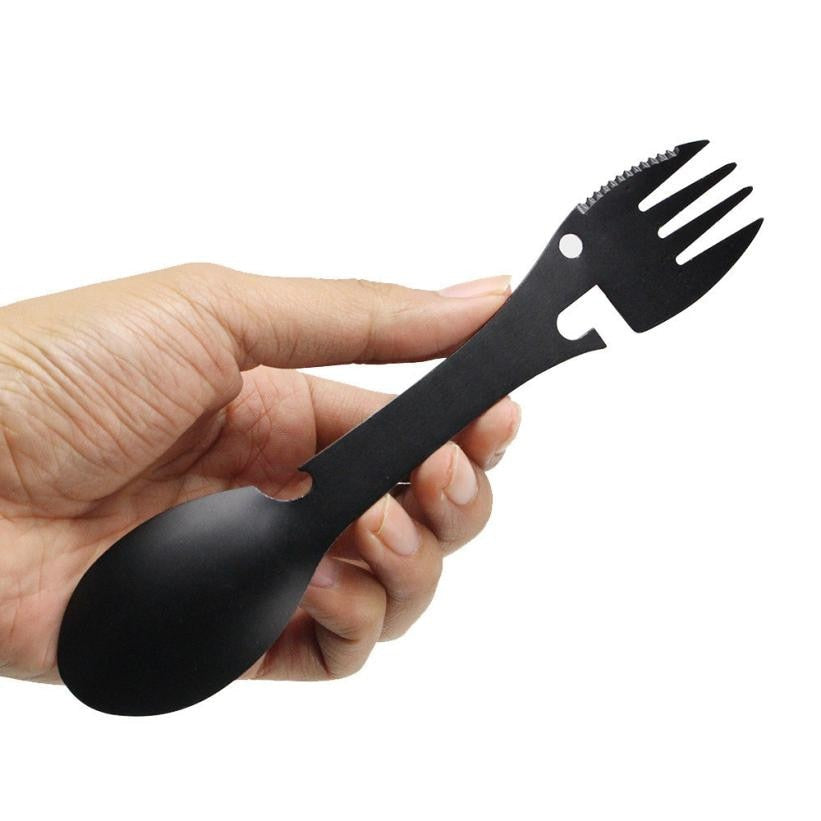 Stainless Steel Camping Spork with Opener Tools by HitMyNeed