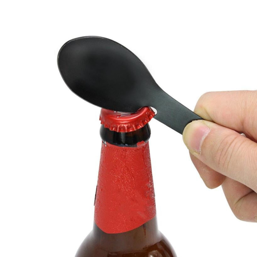 Stainless Steel Camping Spork with Opener Tools by HitMyNeed