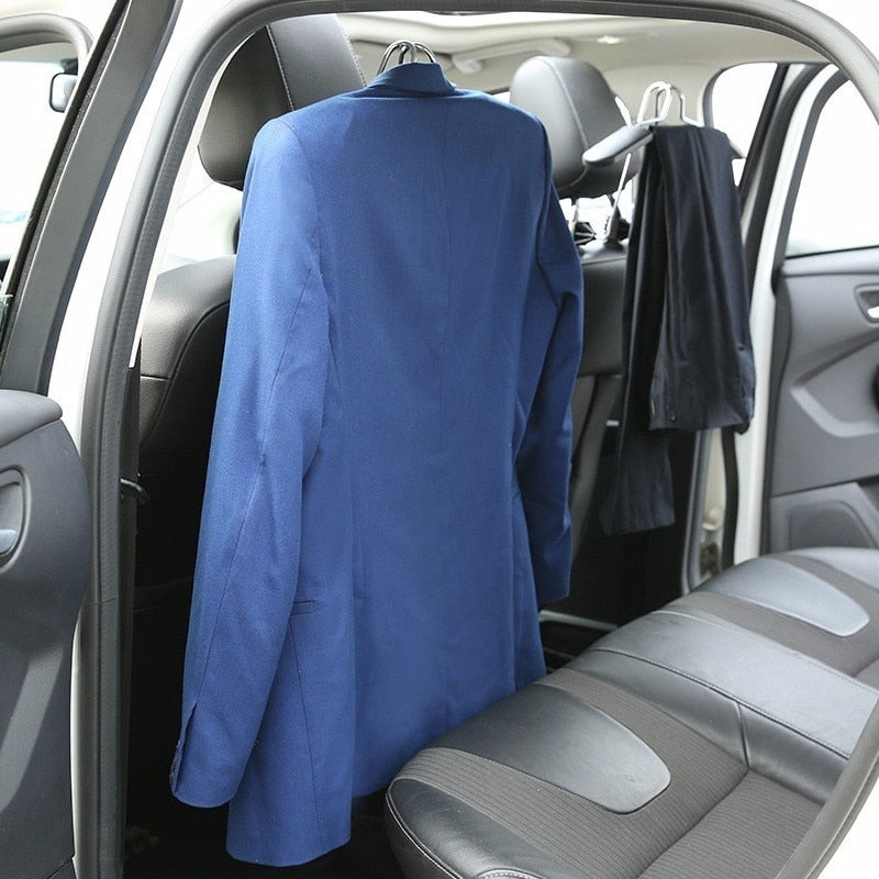 Stainless Steel Car Coat Hanger with Adjustable Bar by HitMyNeed
