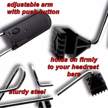 Stainless Steel Car Coat Hanger with Adjustable Bar by HitMyNeed