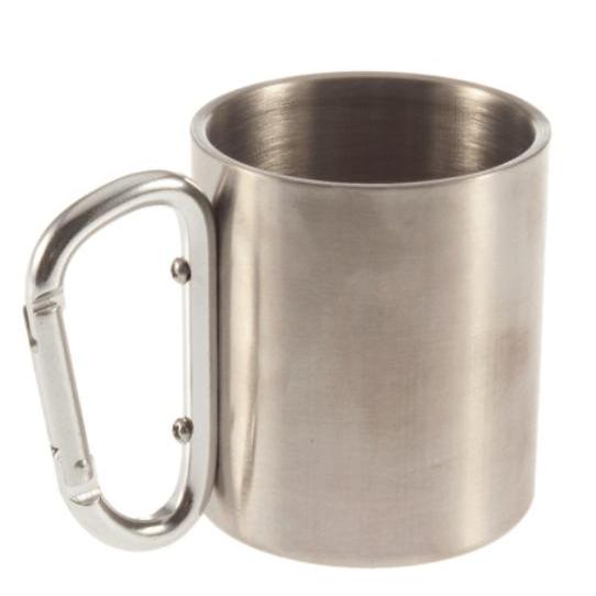 Stainless Steel Carabiner Hook Mug 220ml by HitMyNeed