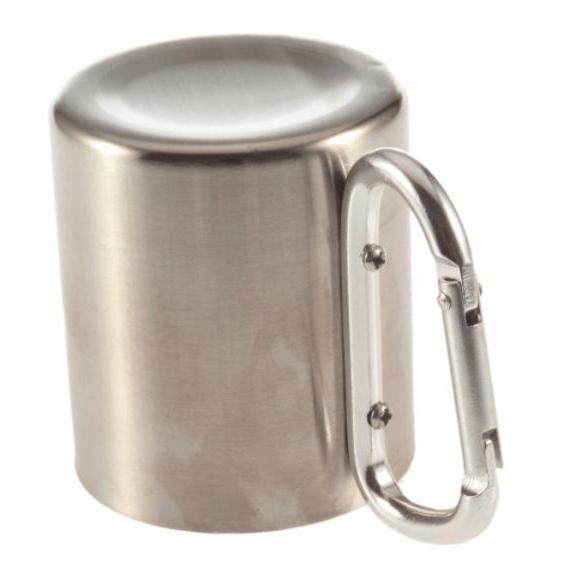 Stainless Steel Carabiner Hook Mug 220ml by HitMyNeed