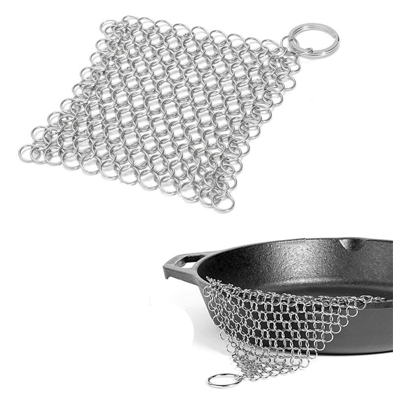 Stainless Steel Cast Iron Chainmail Scrubber 10x10cm by HitMyNeed
