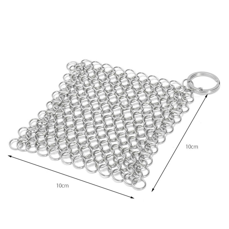 Stainless Steel Cast Iron Chainmail Scrubber 10x10cm by HitMyNeed