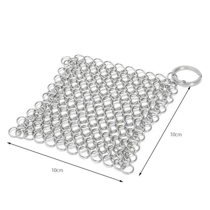 Stainless Steel Cast Iron Chainmail Scrubber 10x10cm by HitMyNeed