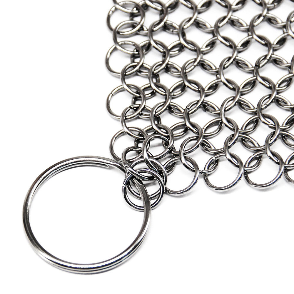 Stainless Steel Cast Iron Pan Cleaner Chainmail 10x10cm by HitMyNeed
