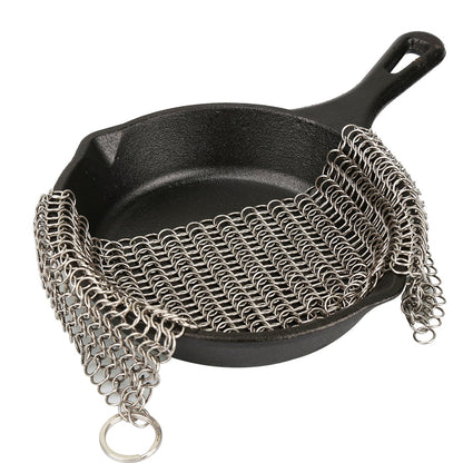 Stainless Steel Cast Iron Pan Cleaner Chainmail 15x15cm by HitMyNeed