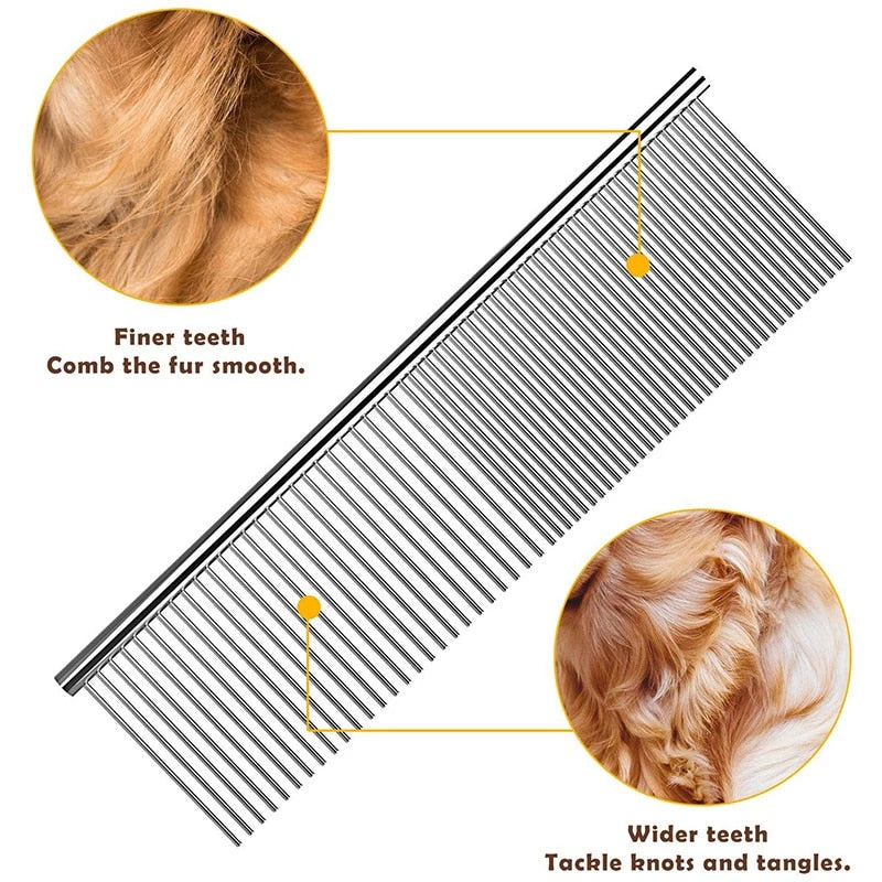 Stainless Steel Cat Grooming Comb Dual-Sided by HitMyNeed