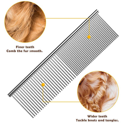 Stainless Steel Cat Grooming Comb Dual-Sided by HitMyNeed