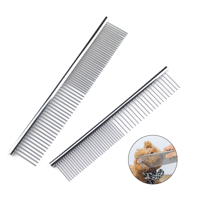 Stainless Steel Cat Grooming Comb Dual-Sided Large: 19 x 3.5cm by HitMyNeed