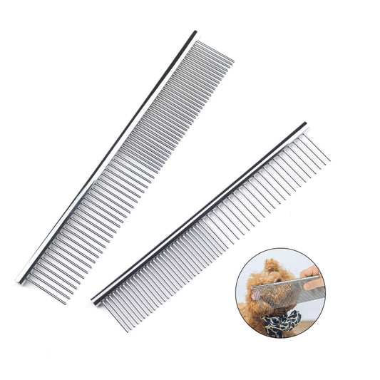Stainless Steel Cat Grooming Comb Dual-Sided Large: 19 x 3.5cm by HitMyNeed